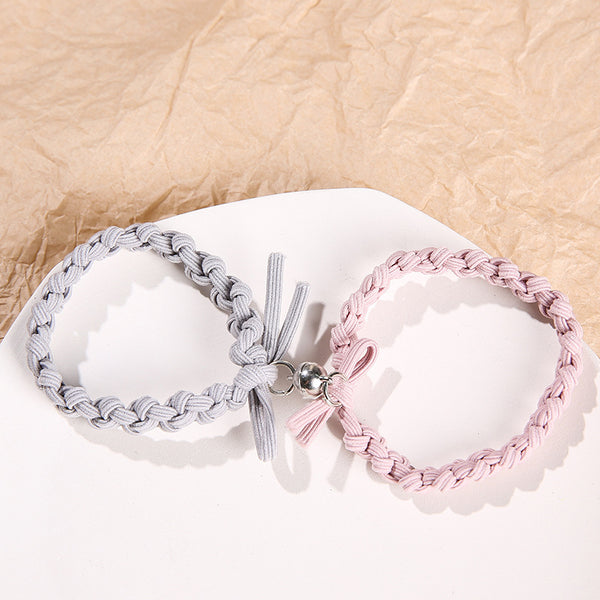 Pastel Pink & Grey Magnetic - Bracelet Set Of 2