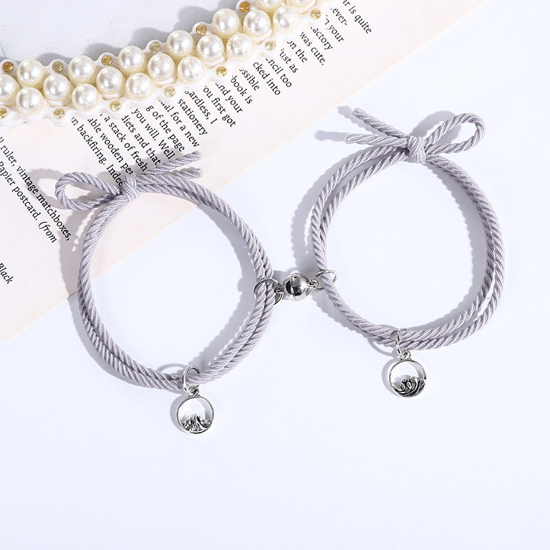 Mountain Grey  Magnetic Bracelet Set Of 2