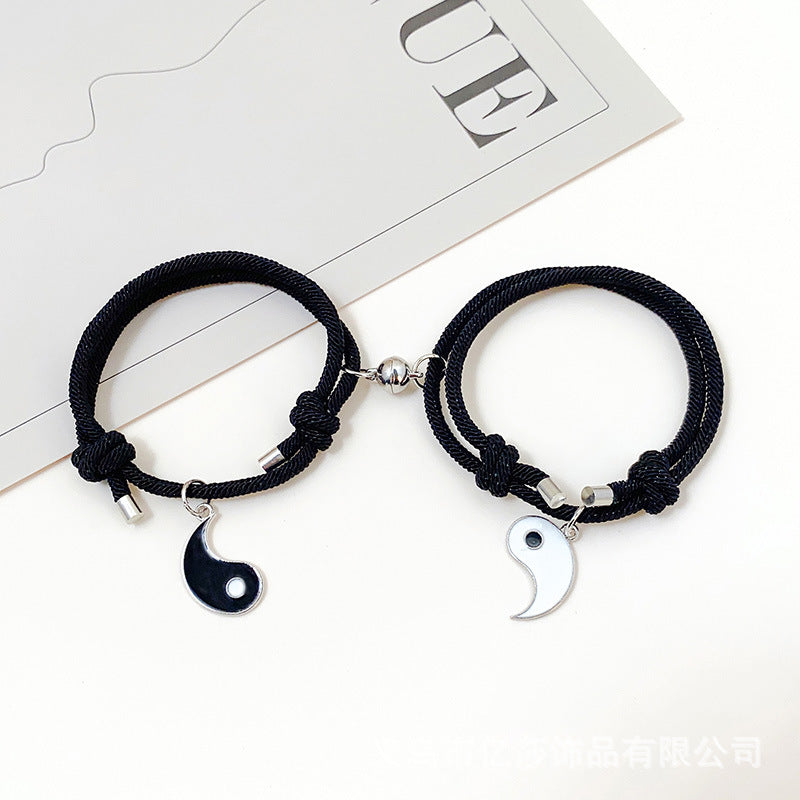 Yin & Yang Black Magnetic - Bracelet Set Of 2