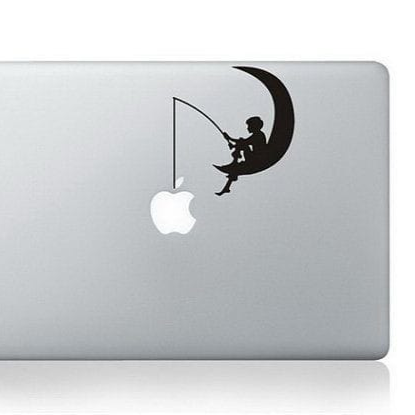 Fishing In the Moon Laptop - Decals