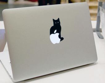 Black Cat Laptop - Decals