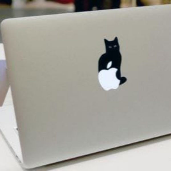 Black Cat Laptop - Decals