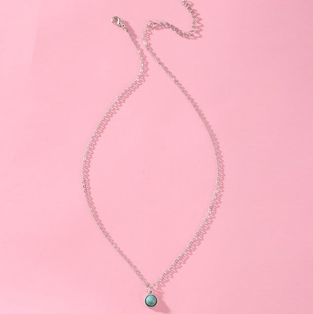 Faux Turquoise Stone - Necklace