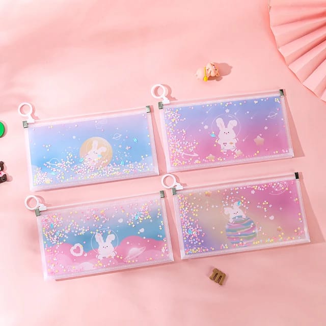 Galaxy Bunny Sequin Star - Pouch