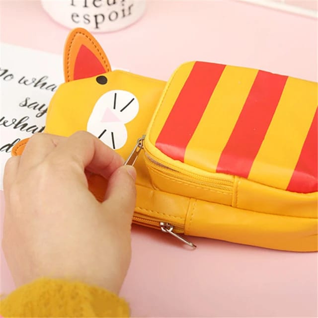 Cute Cat Soft Zipper - Large Pouch