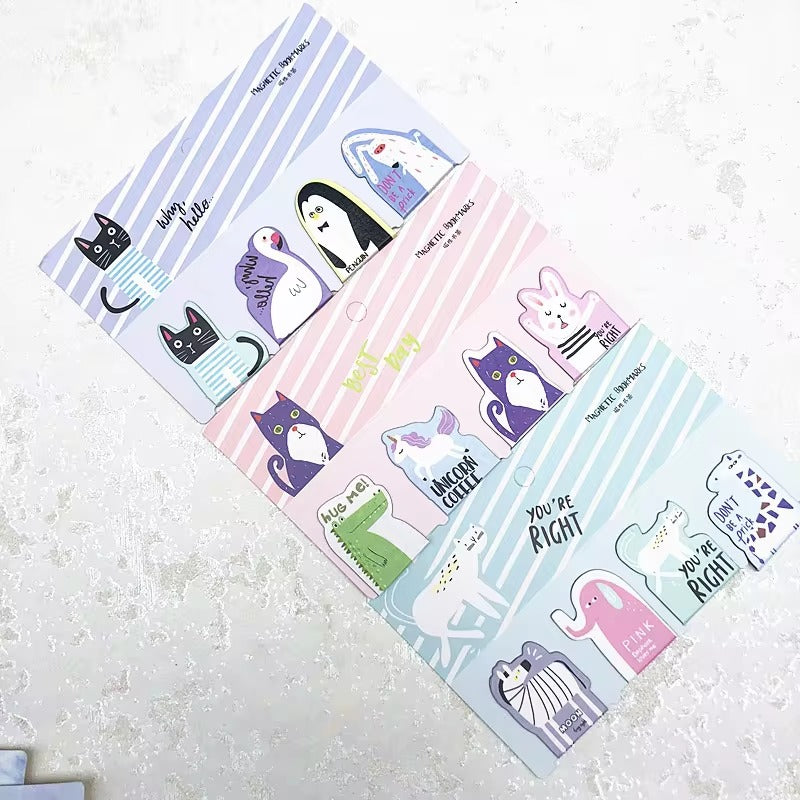 Cute Animals Magnetic - Bookmark Set Of 4