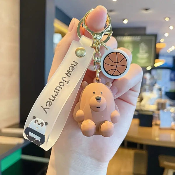 Cute Brown Bear Gold - Key Ring