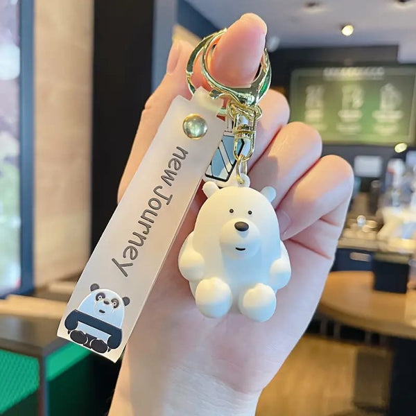 Cute White Bear Gold - Key Ring