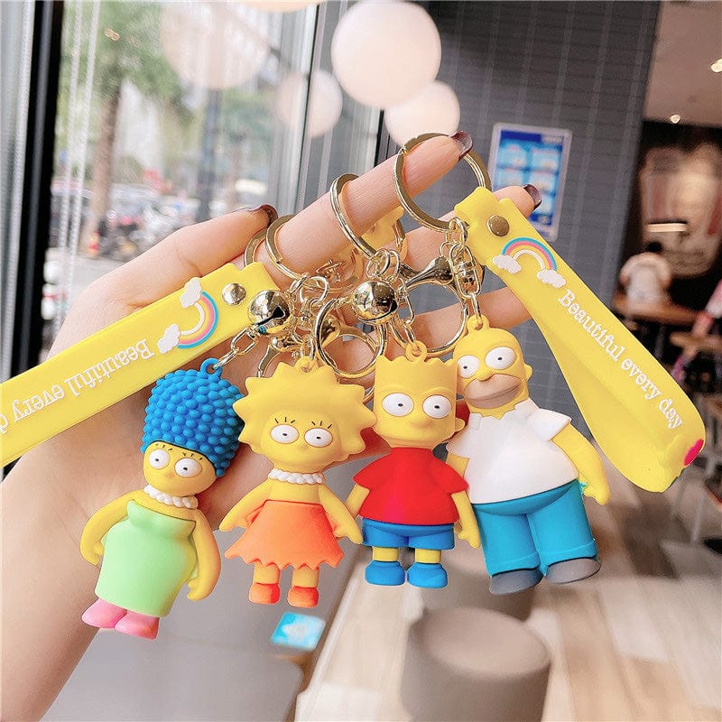 The Simpsons Characters Gold - Key Ring