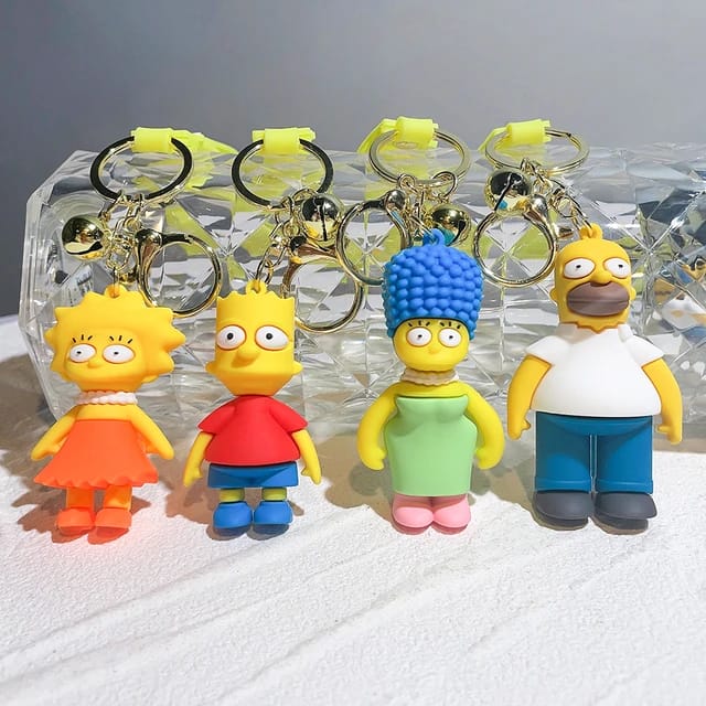 The Simpsons Characters Gold - Key Ring