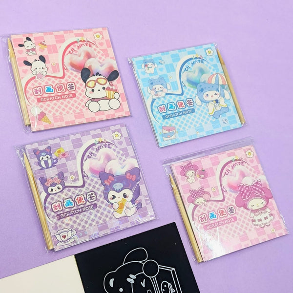 Cute Sanrio Characters  - Scratch Painting Magic Book