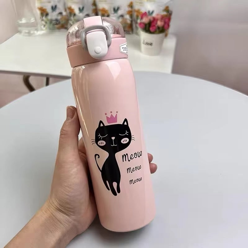 Cat Meow Pink - Water Bottle