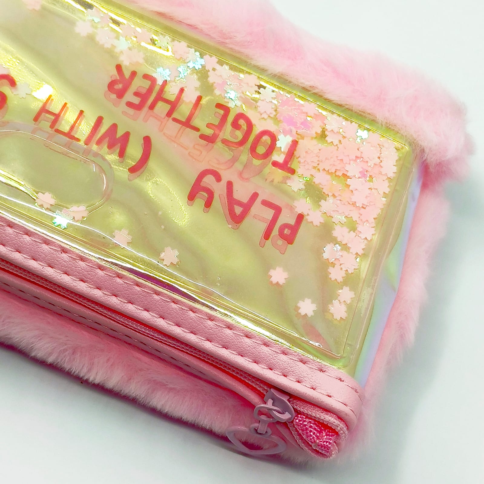 Flamingo Glitter Water Hollo Neon Fluffy - Pouch