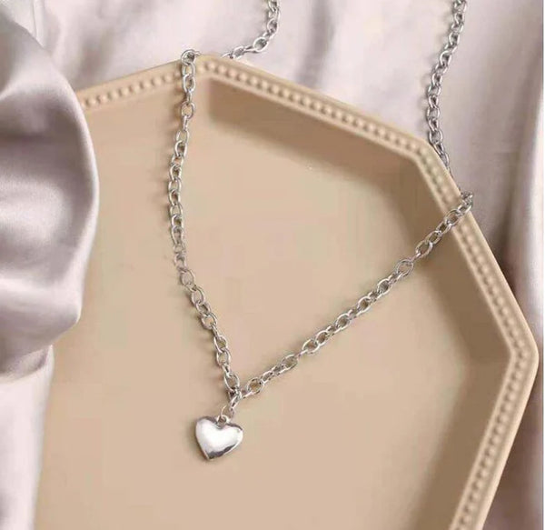 Silver Foiled Heart - Necklace