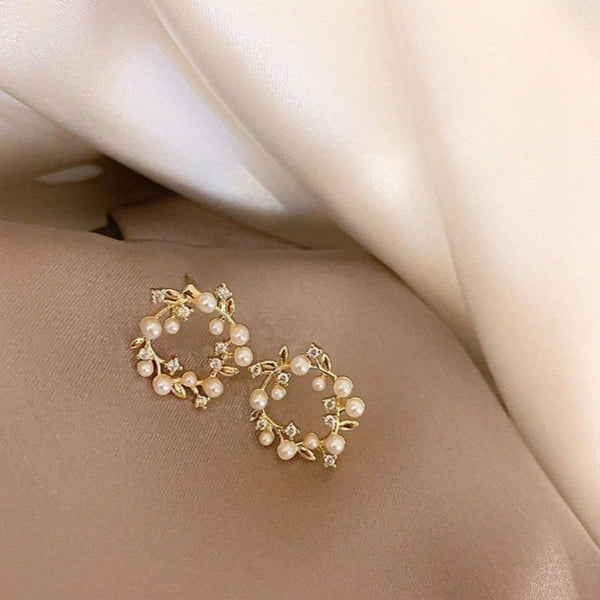 Pearl Diamonds Wreath Gold - Earring