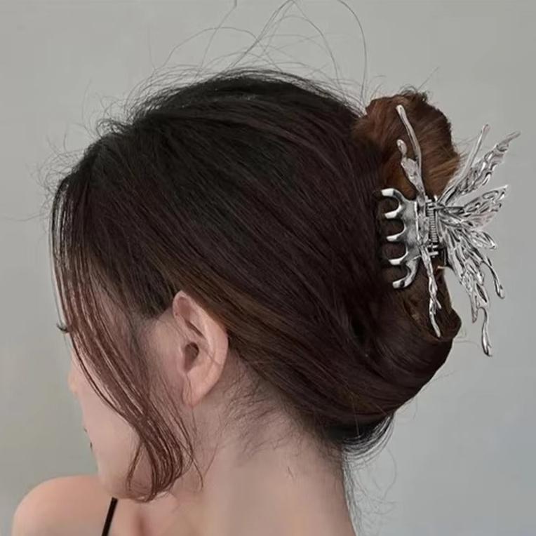 Silver Butterfly Metal - Hair Claw Style 1