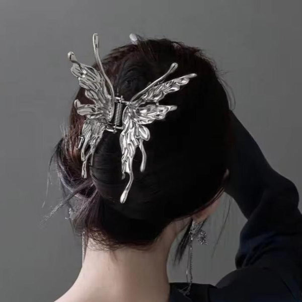 Silver Butterfly Metal - Hair Claw Style 1