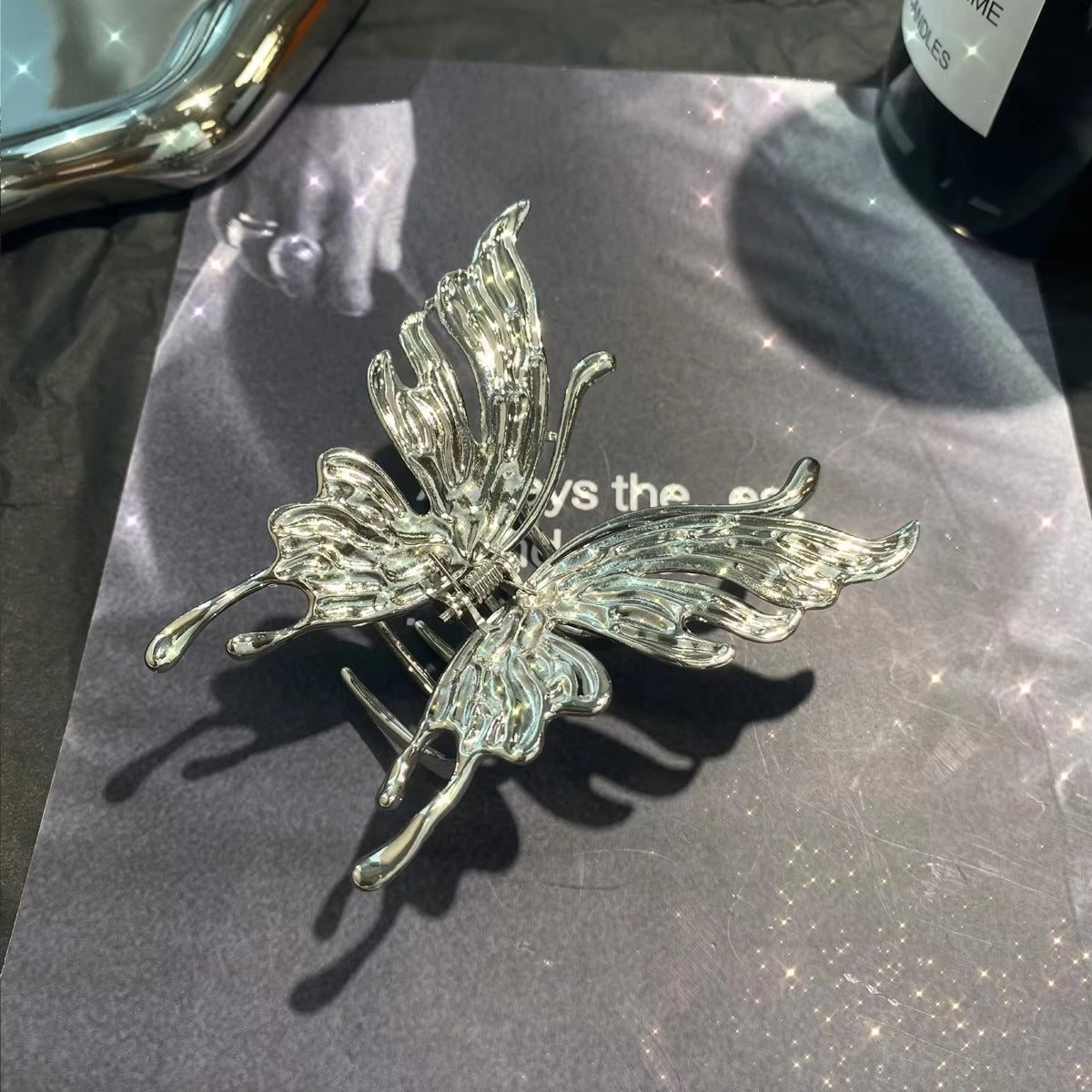 Silver Butterfly Metal - Hair Claw Style 1