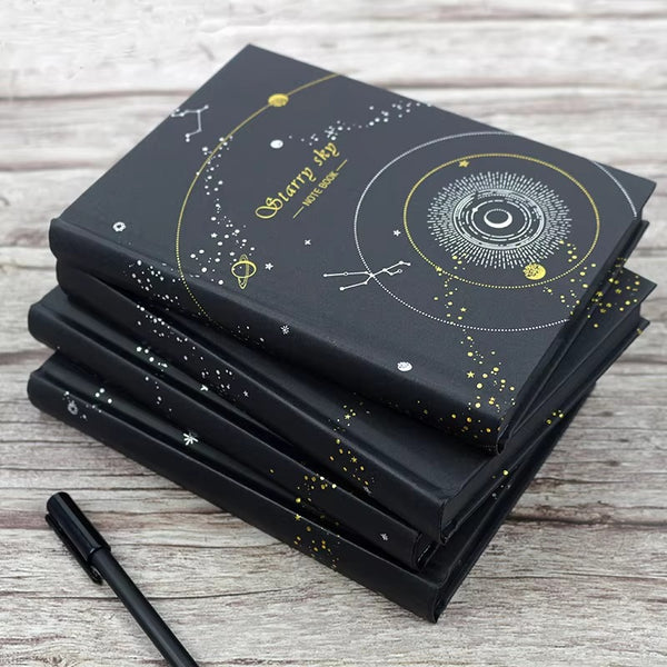 Starry Sky Black Pages  Foiled - Notebook / Journal