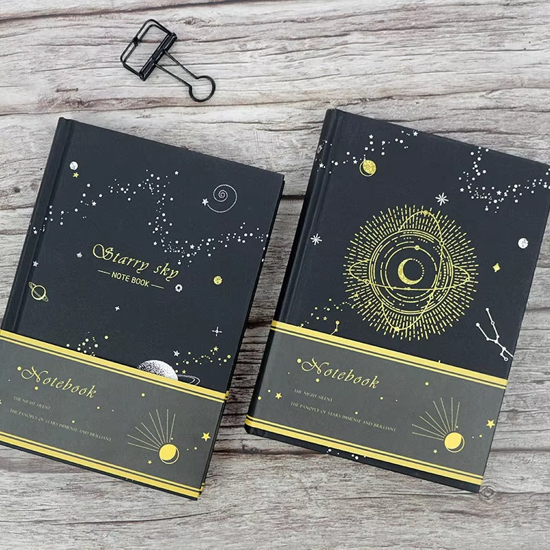 Starry Sky Black Pages  Foiled - Notebook / Journal