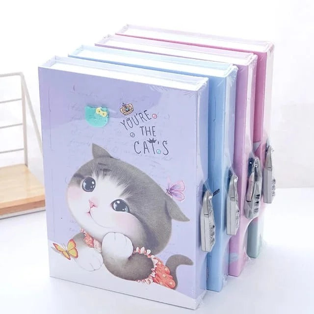 Cute Cat Secret Lock - Notebook Journal Box