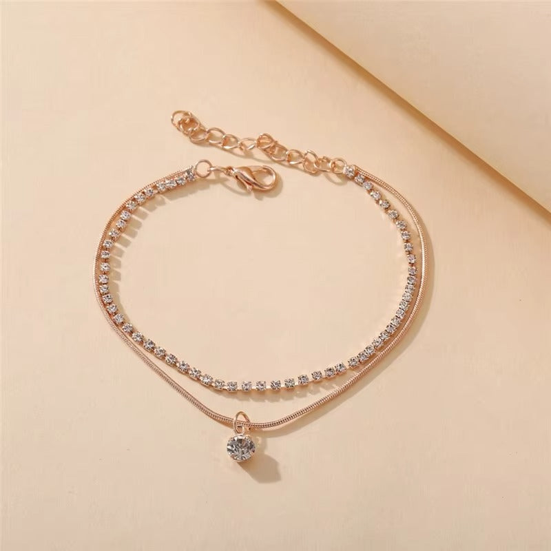 Diamond Gold Double Layer - Anklet