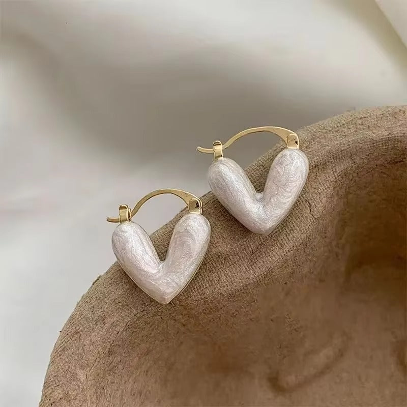 Pastel Heart Beige - Earring