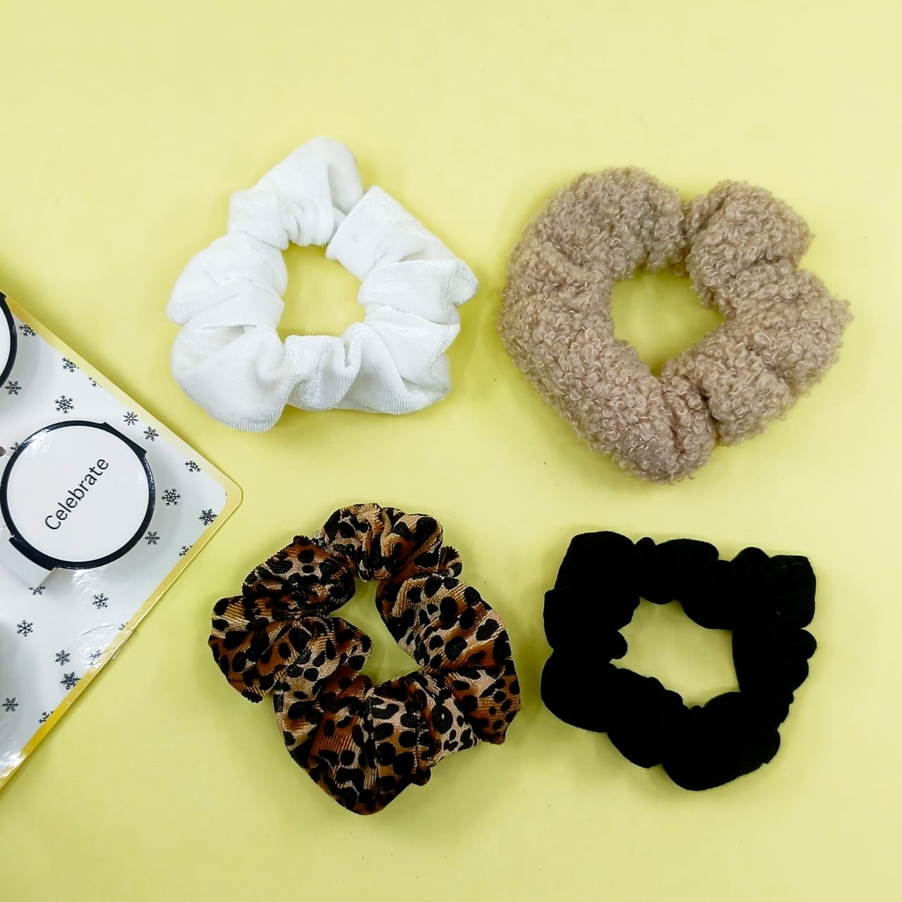 Fluffy & Velvet - Hair Scrunchie Set Of 4