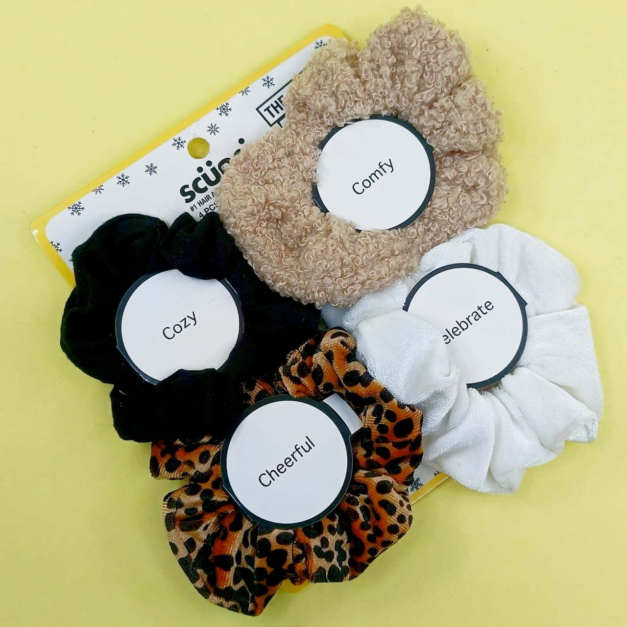 Fluffy & Velvet - Hair Scrunchie Set Of 4