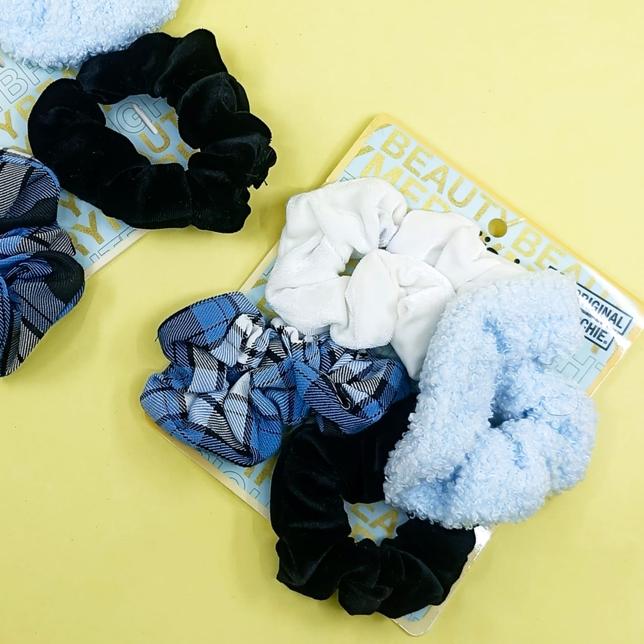 Fluffy & Velvet Soft - Hair Scrunchie Set Of 4