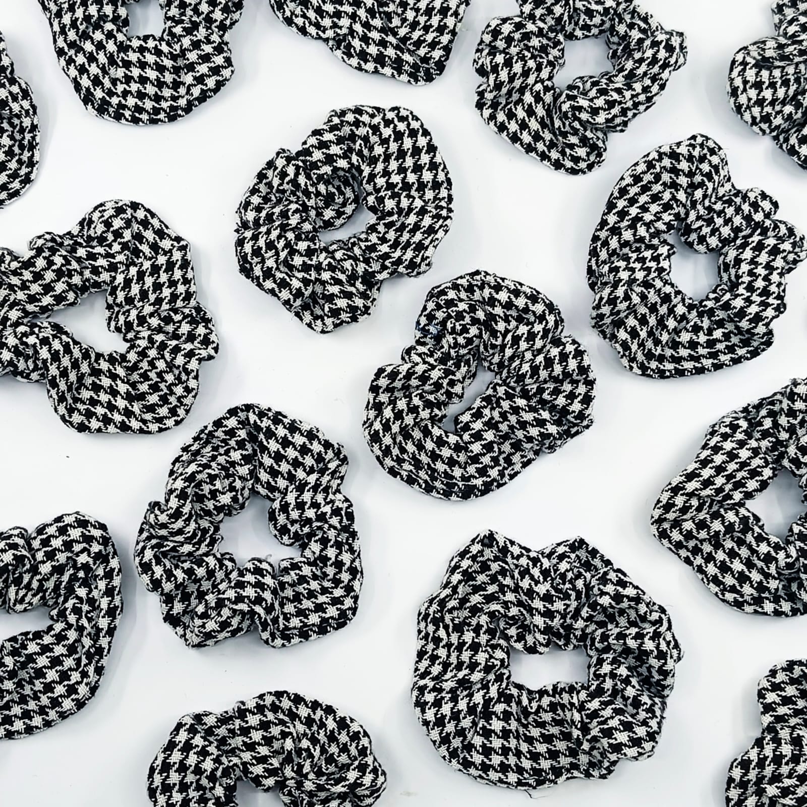 Black & White Grid - Hair Scrunchie