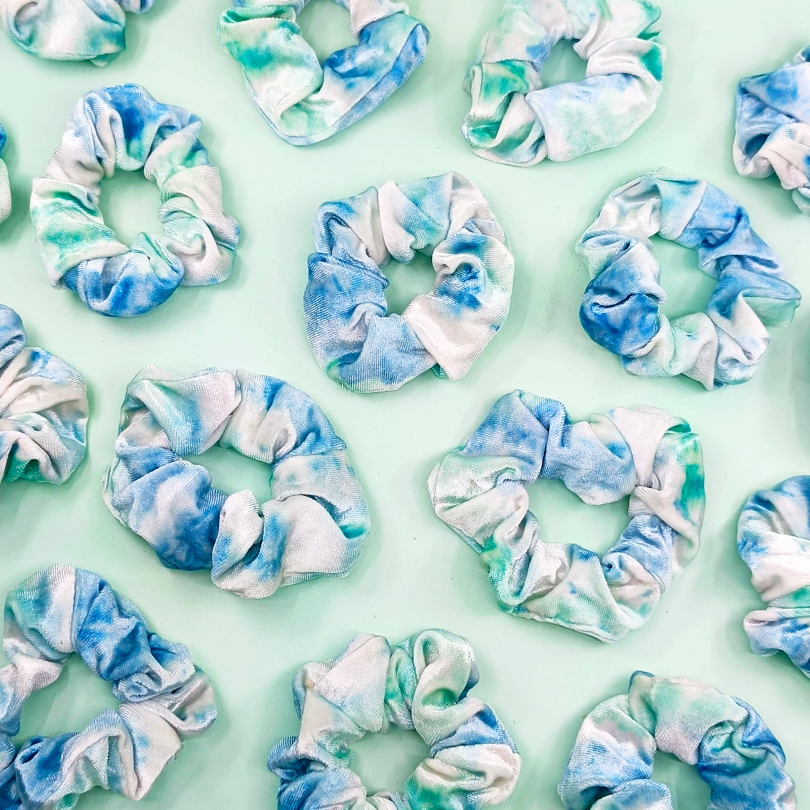 Watercolor Blue - Hair Scrunchie