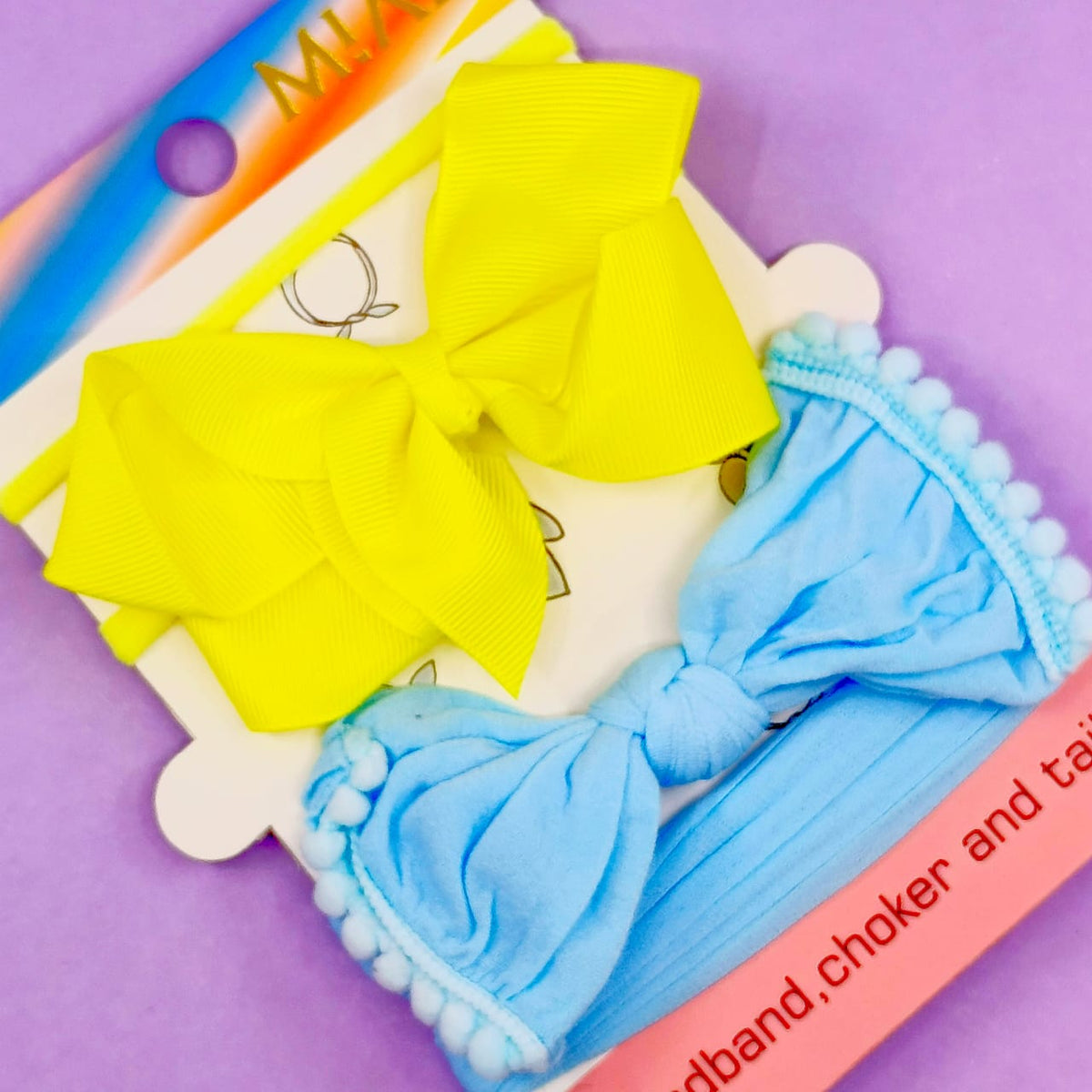 Colorful Bows Series  Headwrap Set of 2 - Style 13