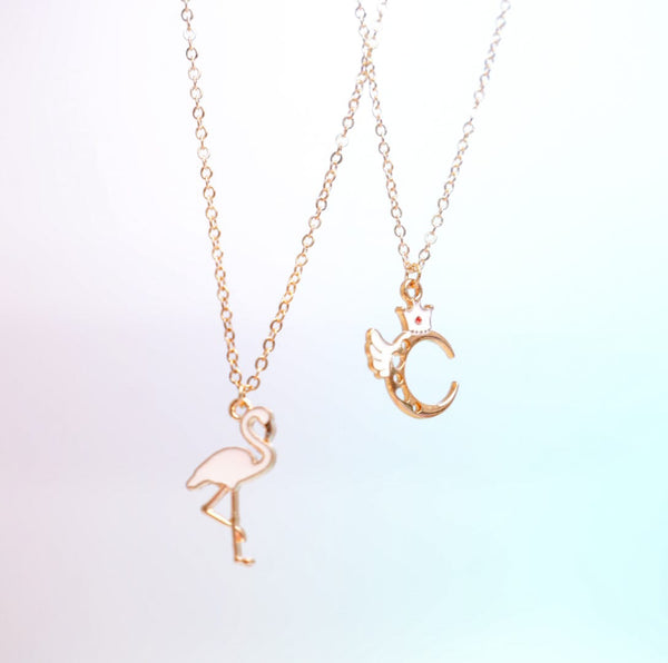 Flamingo & Moon - Necklace