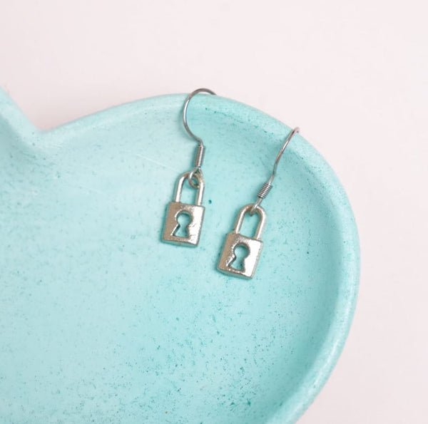 Mini Lock Silver - Earrings