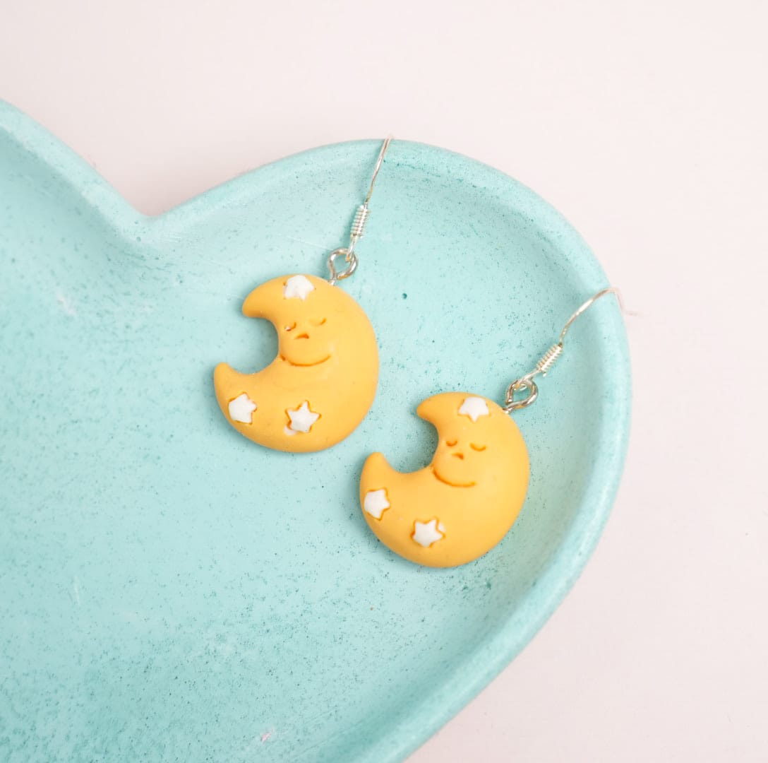 Happy Moon Silver - Earrings