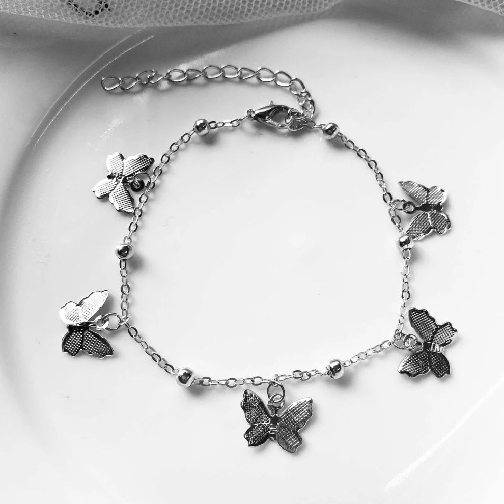 Butterfly Charms Silver - Bracelet