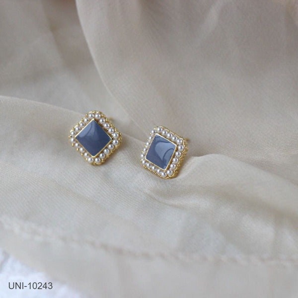 Pearl Square Gold - Earring