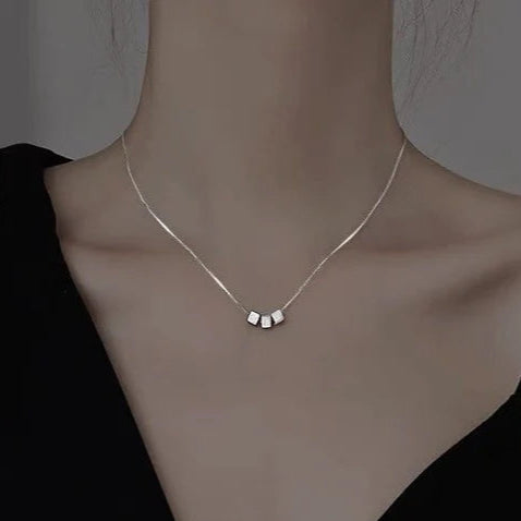 3 Silver Cube - Necklace