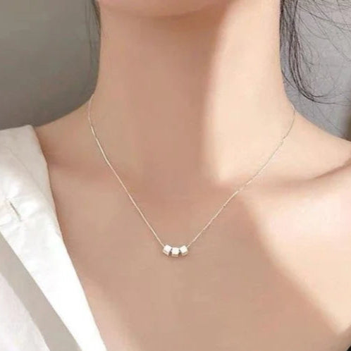 3 Silver Cube - Necklace