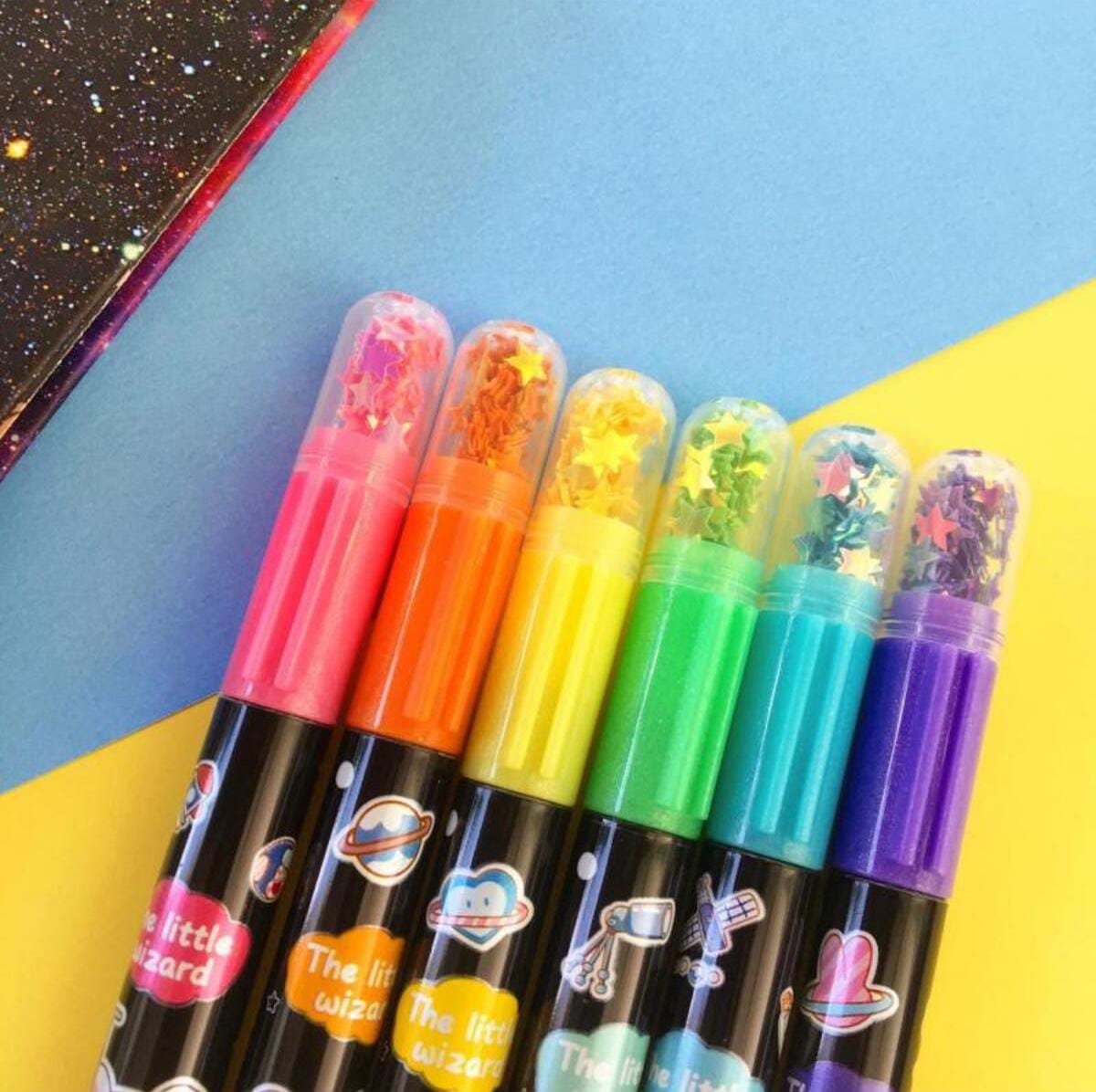 The Little Wizard Sequin Stars  - Highlighter Set Of 6