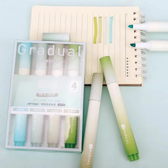 Gradual Color Green Shades - Highlighter Set Of 4