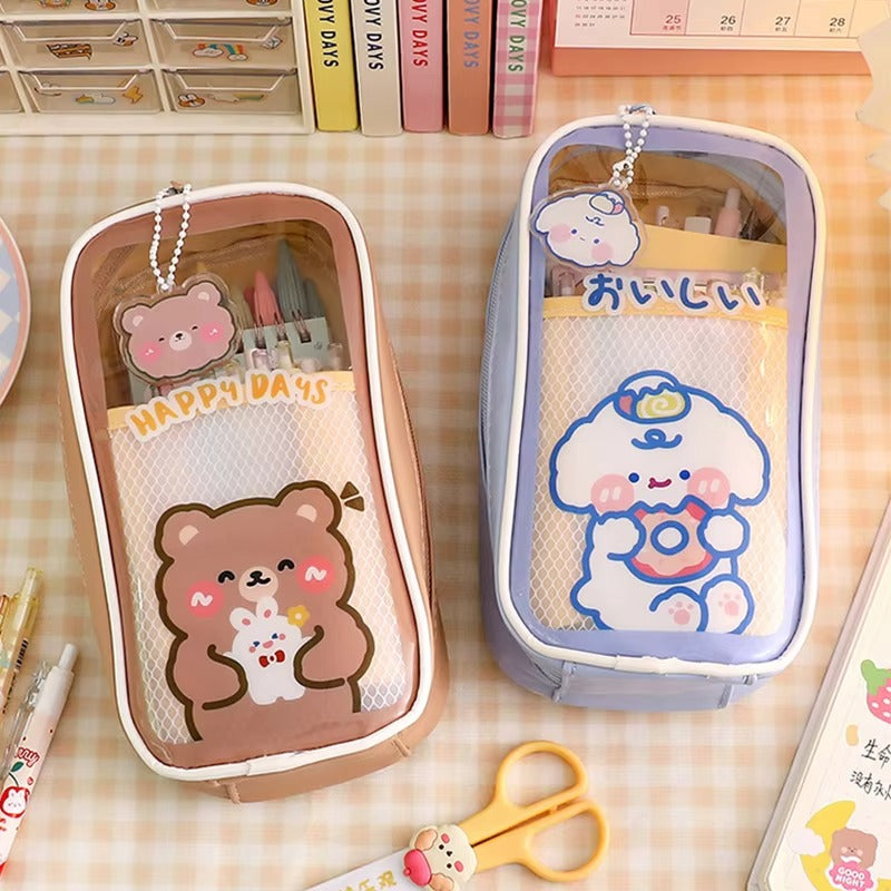 Cute Bear Brown Stationery Organizer - Pouch