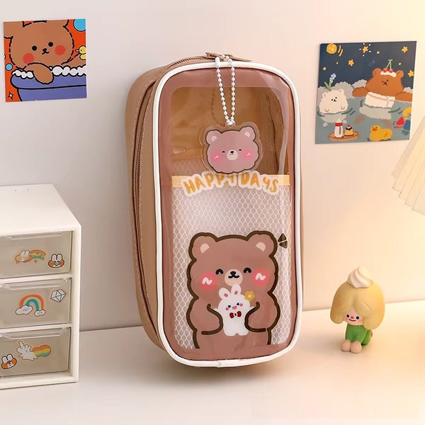 Cute Bear Brown Stationery Organizer - Pouch