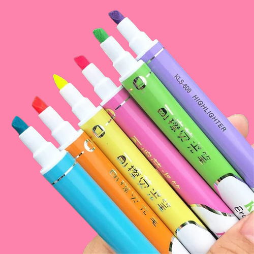 Erasable Highlighter Double Sided - Set Of 6