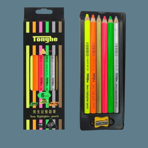 Jumbo Neon Highlighter Pencils Set Of 7