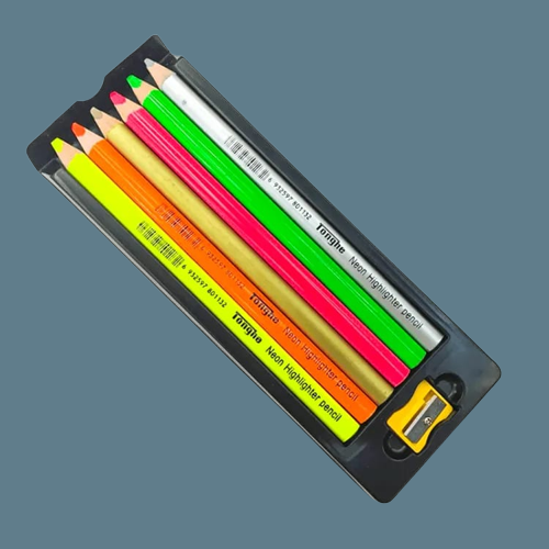 Jumbo Neon Highlighter Pencils Set Of 7