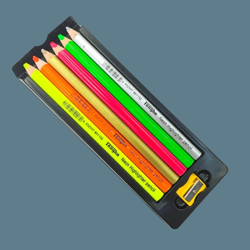 Jumbo Neon Highlighter Pencils Set Of 7 The Blingspot Studio