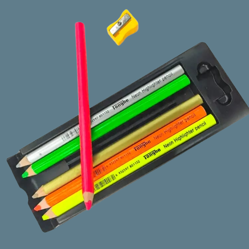 Jumbo Neon Highlighter Pencils Set Of 7