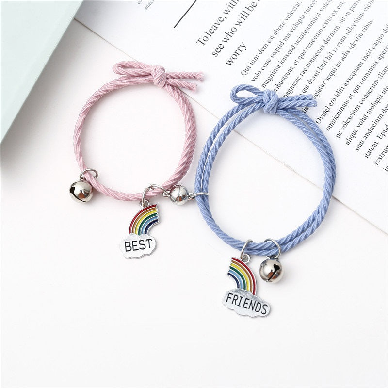 Rainbow Pink & Blue ( Best Friend )  - Bracelet Set Of 2